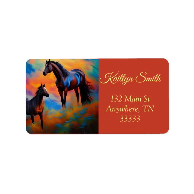 Wild Horses *personalise* Label (Front)