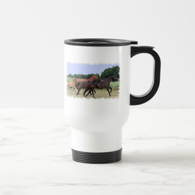 Wild Horses Plastic Travel Mug (Right)