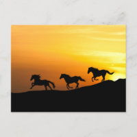 Wild Horses running at Sunset- Horse Lover Designs