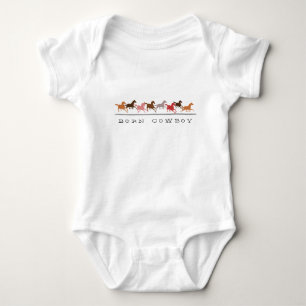 Wild horses running Born Cow boy baby Bodysuit