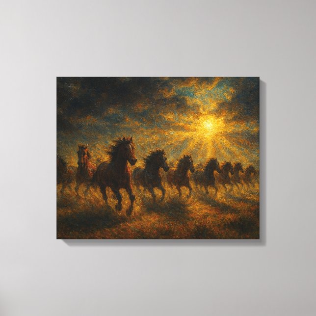 Wild Horses Running Canvas Print (Front)