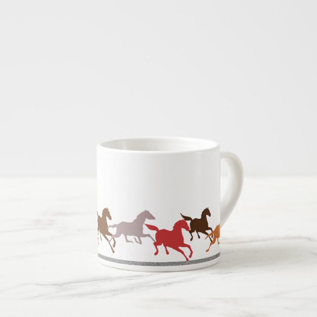 Wild horses running espresso cup (Front Right)