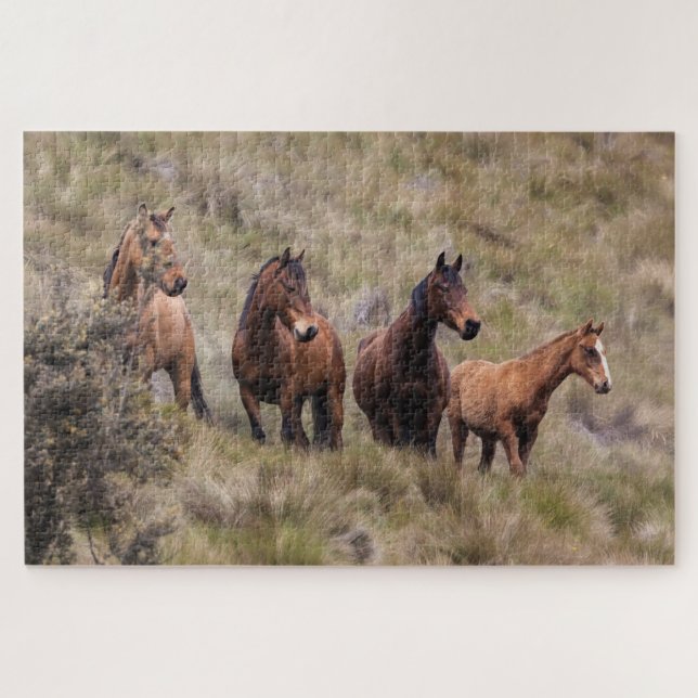 Wild Horses Scenic Nature Jigsaw Puzzle (Horizontal)