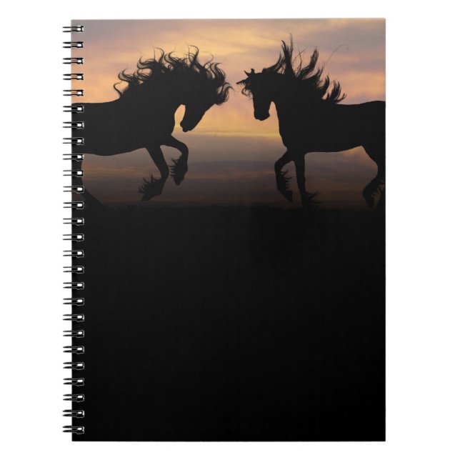 Wild Horses Silhouette Notebook (Front)