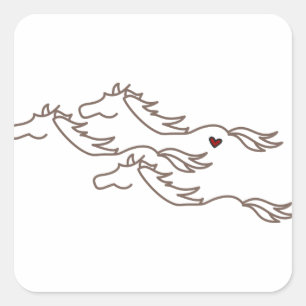 Wild Horses Square Sticker
