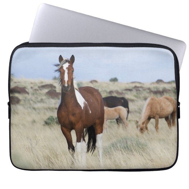 Wild Horses, Steens Mountains Laptop Sleeve (Front)