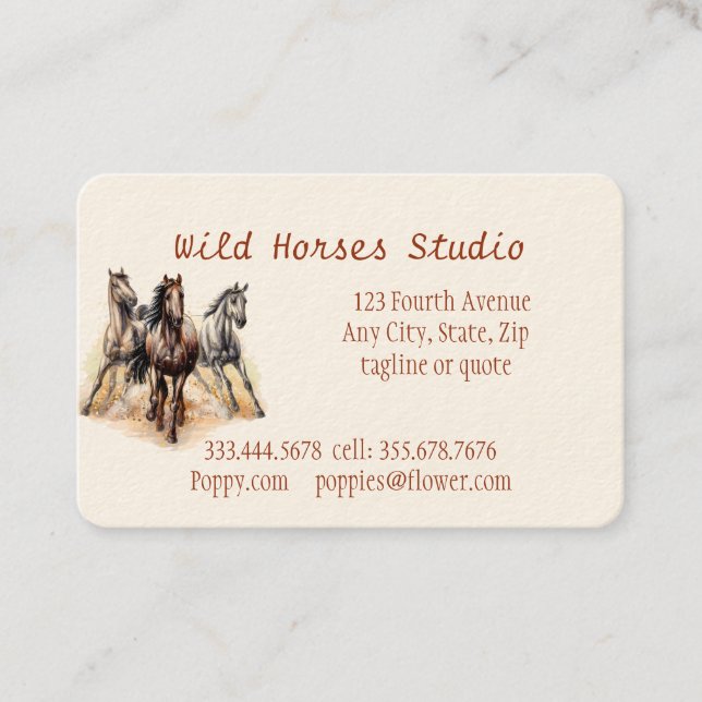 Wild Horses Studio Custom Business Card (Front)