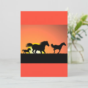 Wild Horses Sunset Silhouette Invitation
