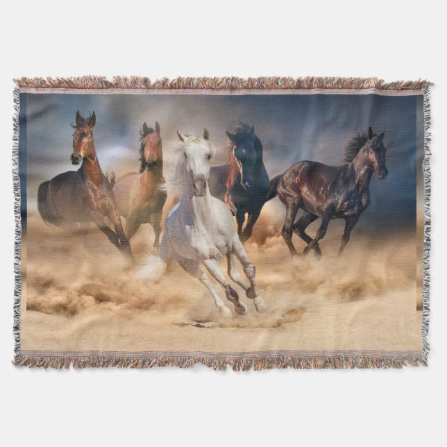Wild Horses Throw Blanket (Front)