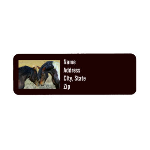 Wild Horses Touching Noses Western Address Labels