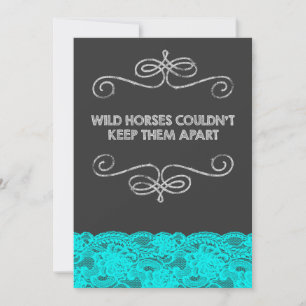 Wild Horses Vintage Chalkboard Wedding Invitation