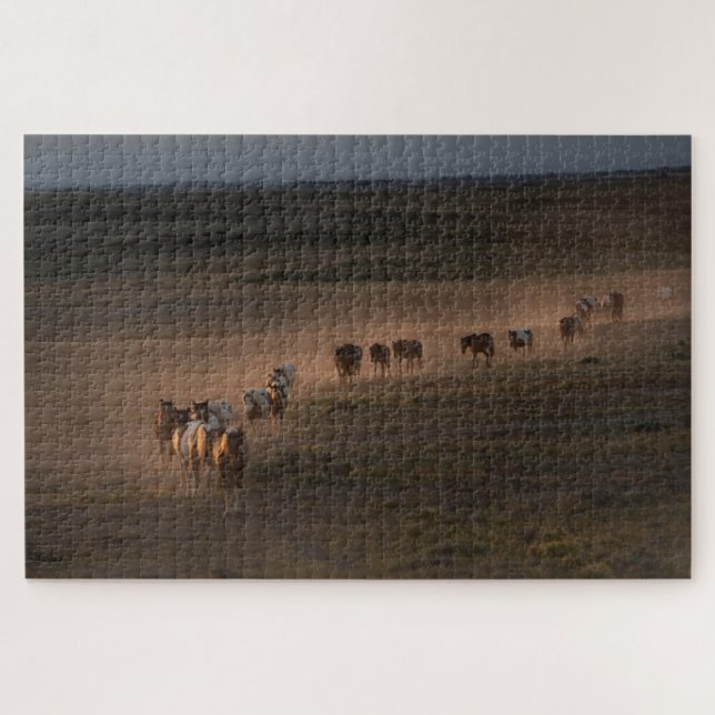 Wild Horses Walking Towards Desert Jigsaw Puzzle (Horizontal)