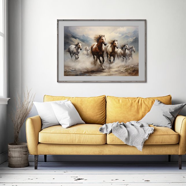 Wild Horses, Watercolor Art Poster (Creator Uploaded)