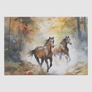 Wild Horses Watercolor Decoupage Tissue Paper