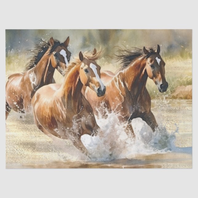 Wild Horses Watercolor Tissue Paper (Front)