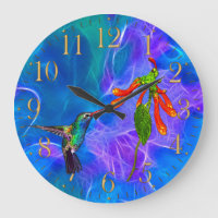Wild Hummingbird Bird-lover's Art Clock
