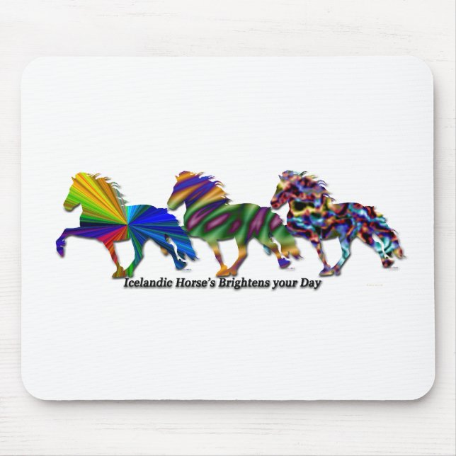Wild Icelandic horses Mouse Pad (Front)