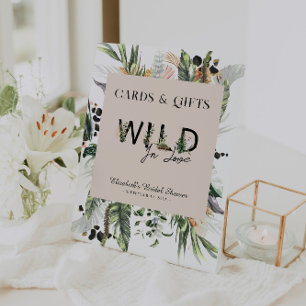 Wild In Love Jungle Bridal Shower Pedestal Sign
