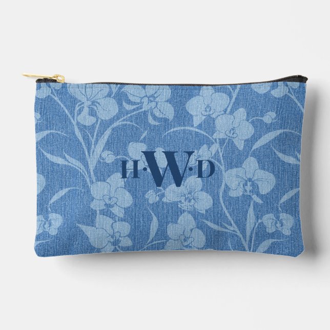 Wild Indigo Orchid Accessory Pouch (Front)