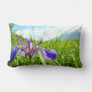 Wild Iris and Alaskan Landscape Lumbar Cushion