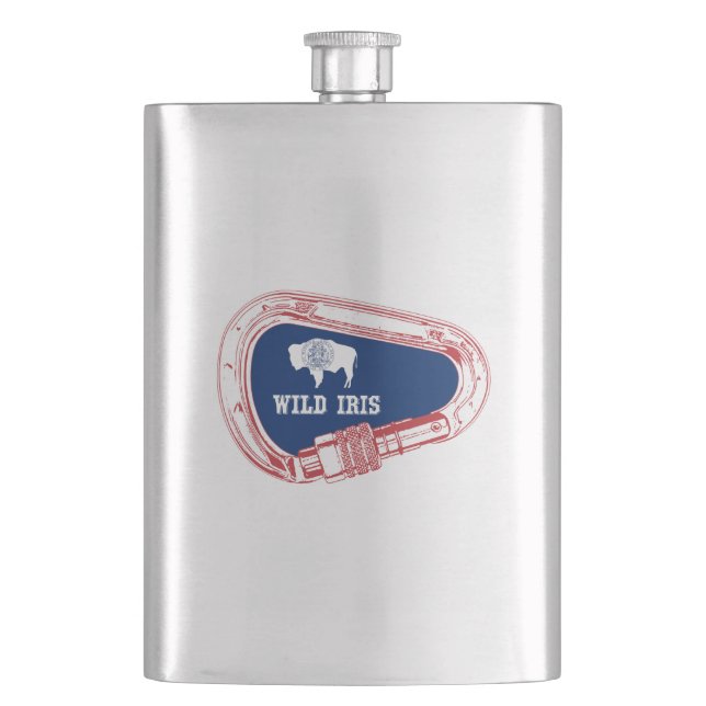 Wild Iris Climbing Carabiner Hip Flask (Front)