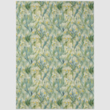 Wild Iris Ivory Green Yellow Tissue Paper
