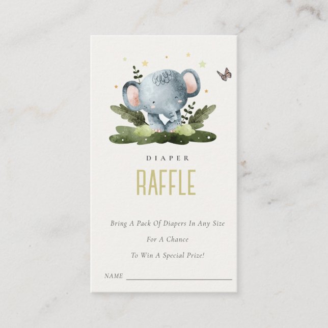 Wild Jungle Animal Kids Diaper Raffle Baby Shower Enclosure Card (Front)