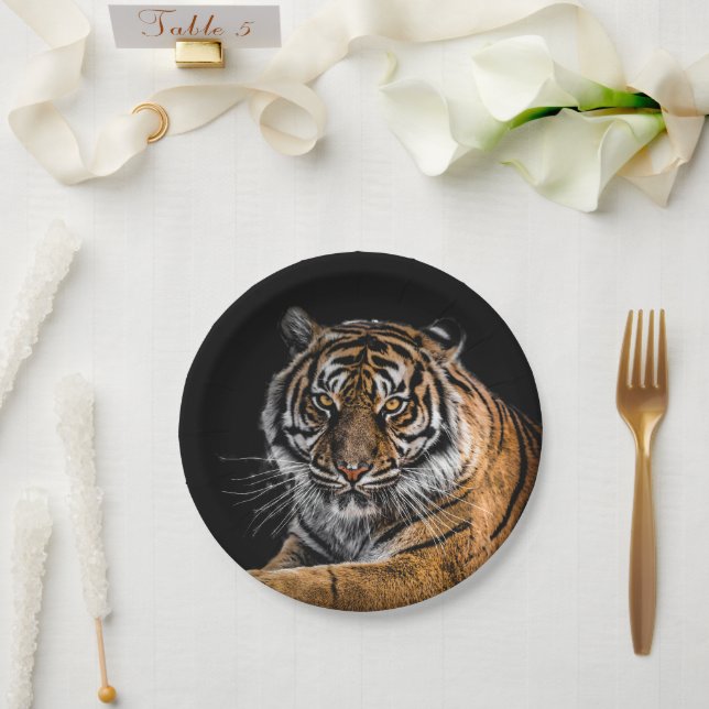 Wild Jungle Animal Tiger Paper Plate (Wedding)