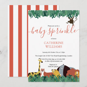 Wild Jungle Animals Baby Sprinkle / Shower Invitation