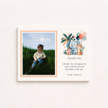 Wild Jungle Birthday Party Photo Thank You Card