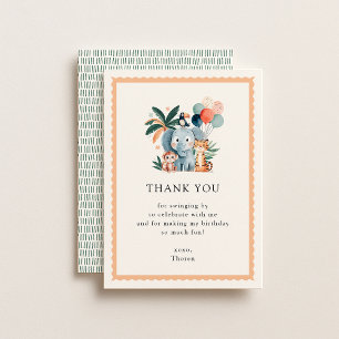 Wild Jungle Birthday Party Thank You Card