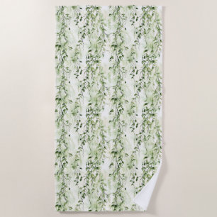 Wild Jungle Green Ivy Beach Towel