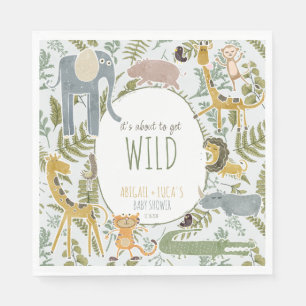 Wild Jungle Safari Animals Botanical Baby Shower Napkin