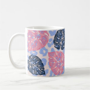 Wild jungle seamless pattern,background with hand coffee mug