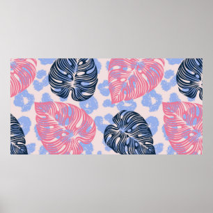 Wild jungle seamless pattern,background with hand poster