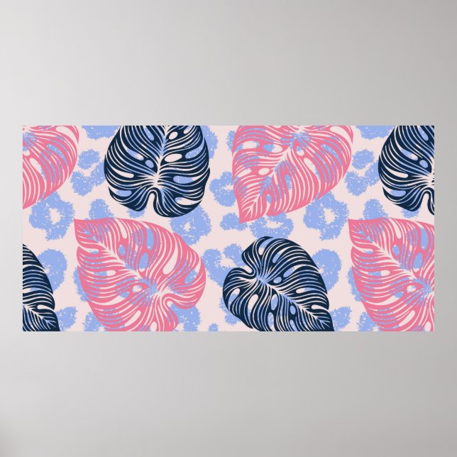 Wild jungle seamless pattern,background with hand  poster (Front)