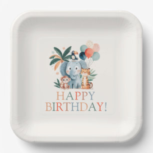 Wild Jungle Theme Birthday Party Paper Plate