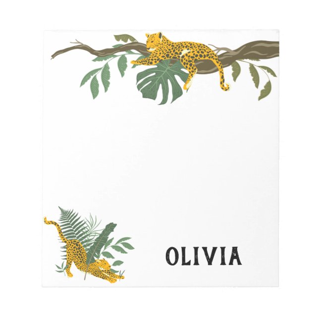 Wild Jungle Tiger Personalised Notepad  (Front)