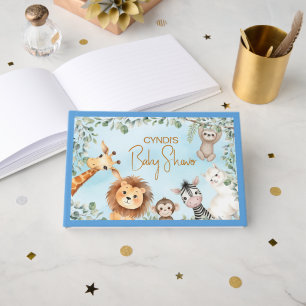 Wild Jungle Zoo Animals Baby Shower Guest Book