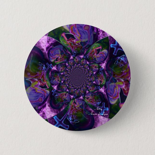 Wild Kaleidoscope Saturn 6 Cm Round Badge (Front)