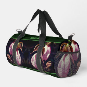 Wild Lady Slipper Orchid Flowers Personalised Duffle Bag