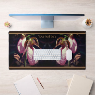 Wild Lady Slipper Orchids Close Up Personalised Desk Mat