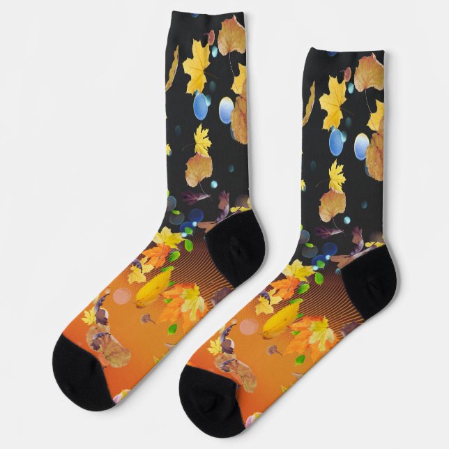 wild leaves falling crew Socks (Left)