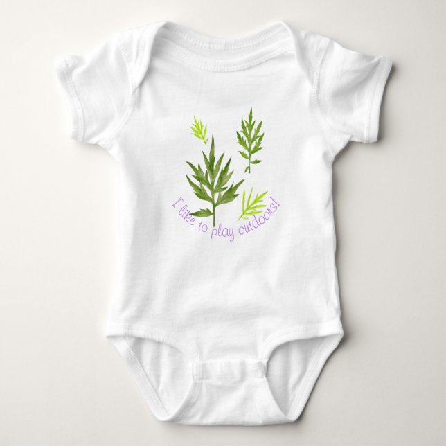 Wild Leaves on a Baby Bodysuit (Front)