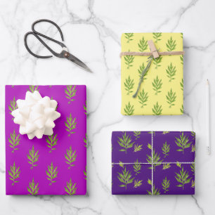 Wild Leaves on a Set of Wrapping Paper