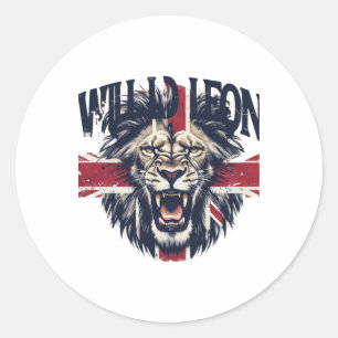 Wild Leon London The Roar Of British Heritage Stic Classic Round Sticker
