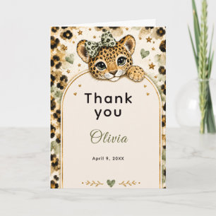 Wild Leopard 12th Birthday Party Thank You Card