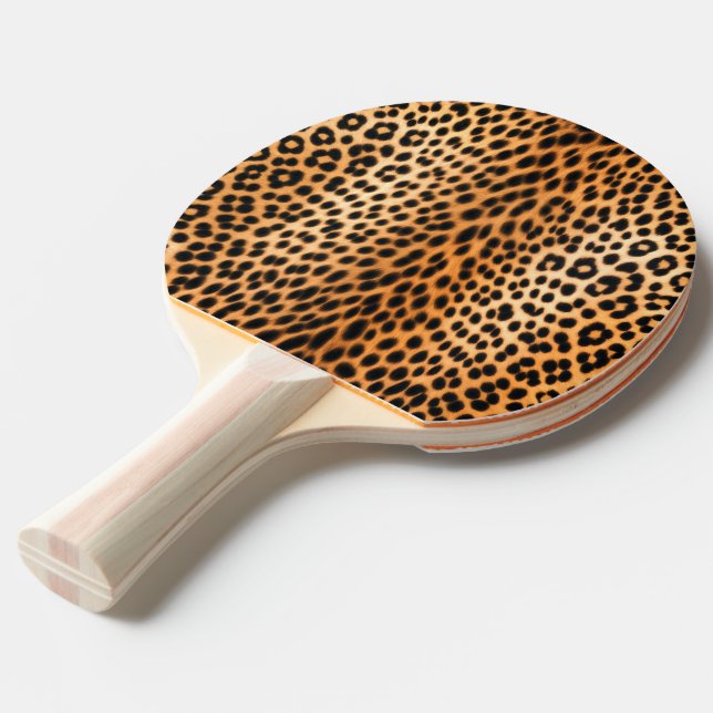 Wild Leopard Energy – Bold Animal Print Fashion Ping Pong Paddle (Front Angle)