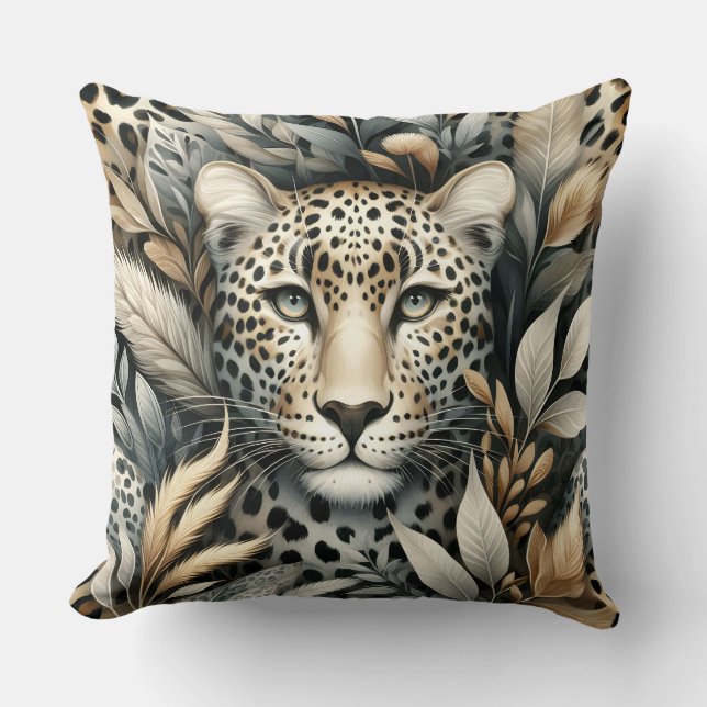 Wild Leopard In Brown  Cushion (Front)