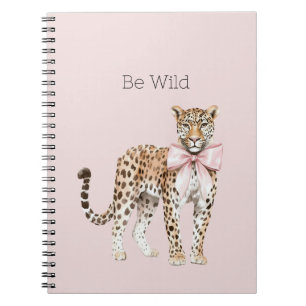 Wild Leopard Pink Bow   Notebook